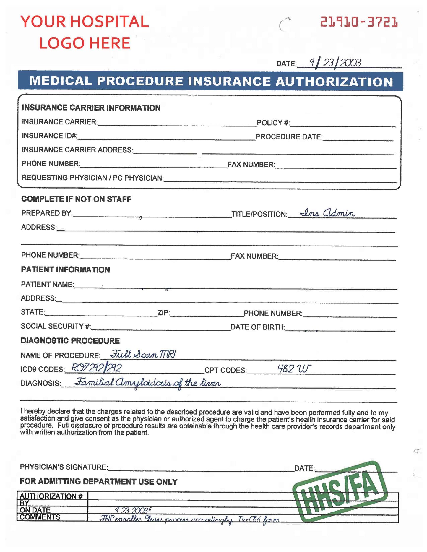 Code Blue Form (9 pages)