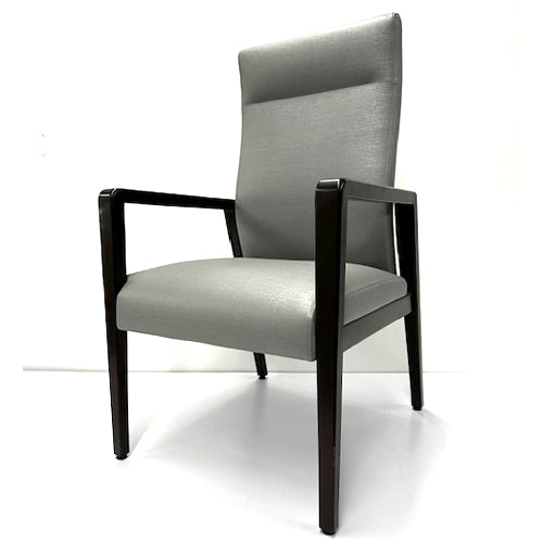 Guest Chair, Hi-Back, Silver/Espresso, Modena