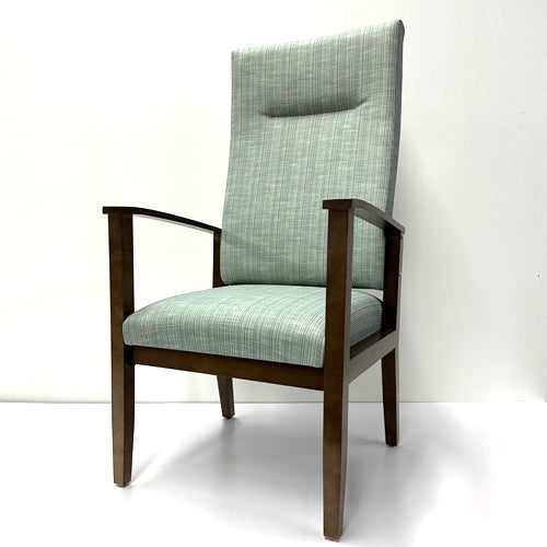 GUEST CHAIR, Hi-Back, Seafoam, Riftwood Walnut