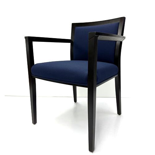 GUEST CHAIR, Dark Blue, Dark Wood Frame