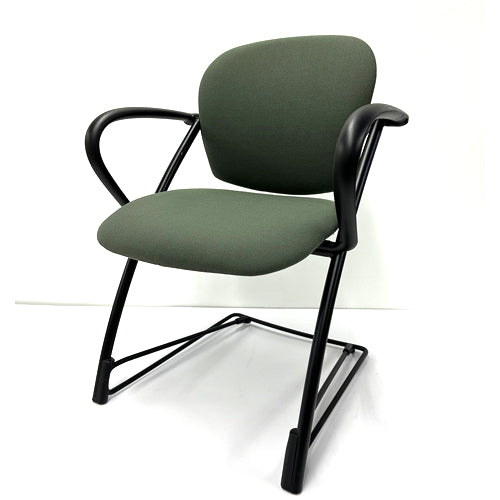 STACK CHAIR, Olive Green, Black Frame