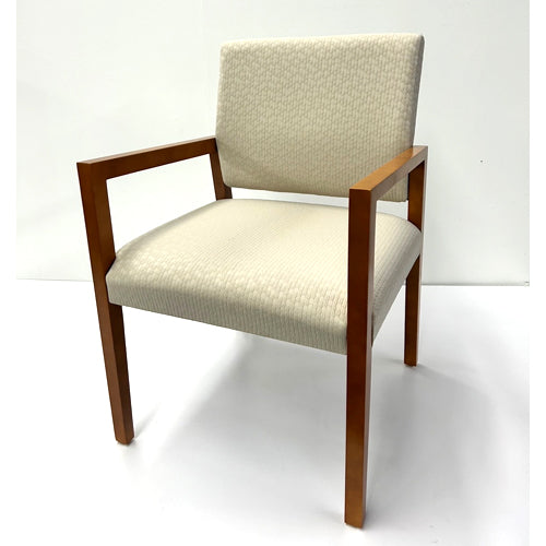 GUEST CHAIR, Beige fabric, Medium Wood