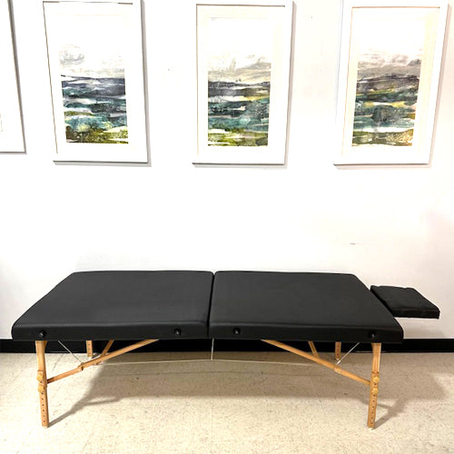 MASSAGE TABLE, Portable, Black w/ Head Rest, 72” x 33”