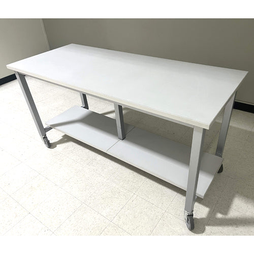 LAB TABLE, GREY ROLLING, 72" X 30"