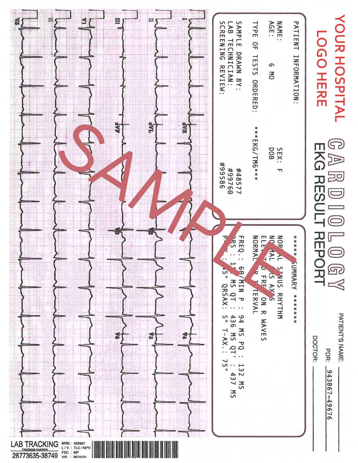 CUSTOMIZED CARDIOLOGY REPORT FORM (5 pages)