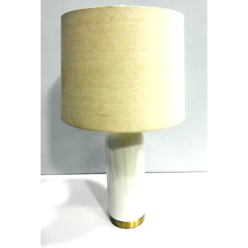 TABLE LAMP White, bronze base w/shade