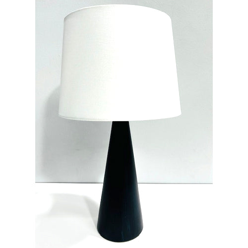 TABLE LAMP navy blue ceramic, w/shade