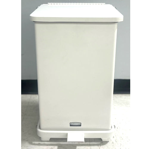 TRASH CAN, White metal flip top 23" (Copy)