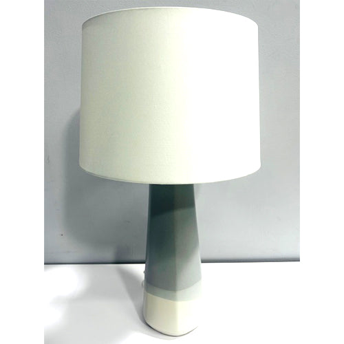 TABLE LAMP Ceramic Grey Cylinder Base