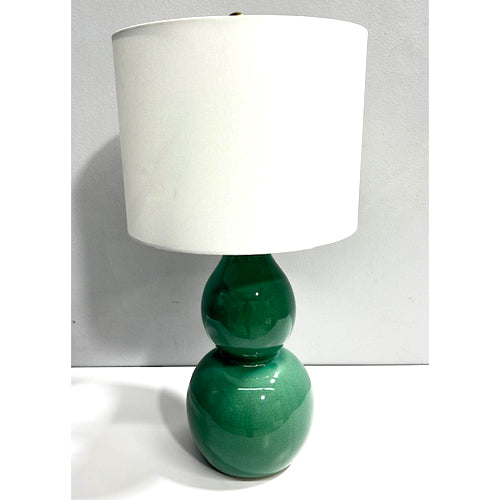 TABLE LAMP Aqua green ceramic, w/shade