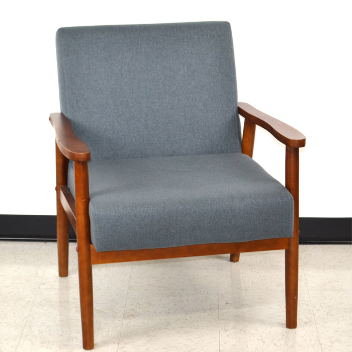 GUEST CHAIR BLUE FABRIC / WALNUT