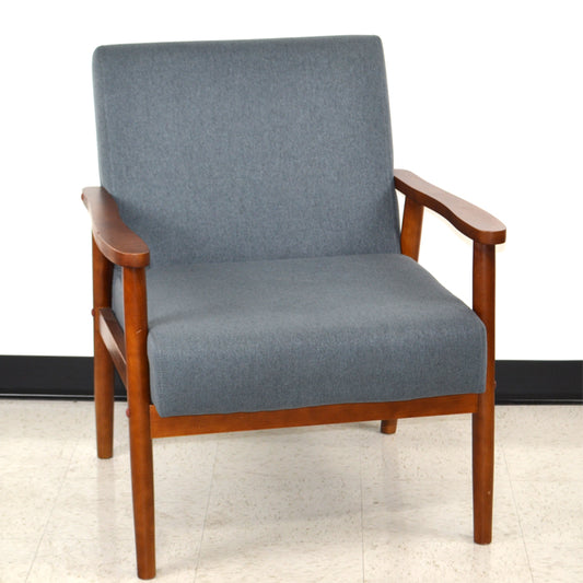 GUEST CHAIR BLUE FABRIC / WALNUT