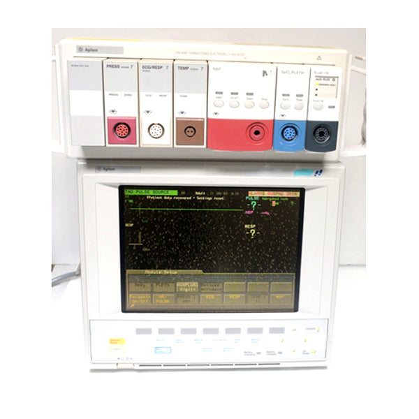 Agilent tech M1204A V26C Patient Monitor with Module Rack and Modules, Period 1990s