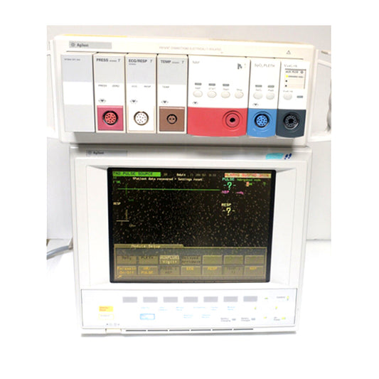 Agilent tech M1204A V26C Patient Monitor with Module Rack and Modules, Period 1990s