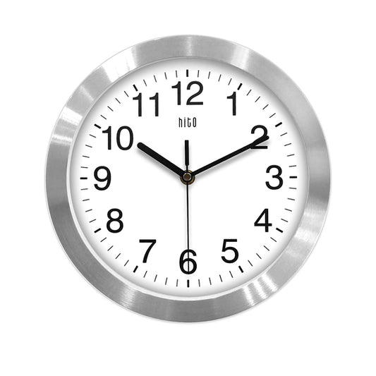 CLOCK, WALL MOUNT, SILVER FRAME