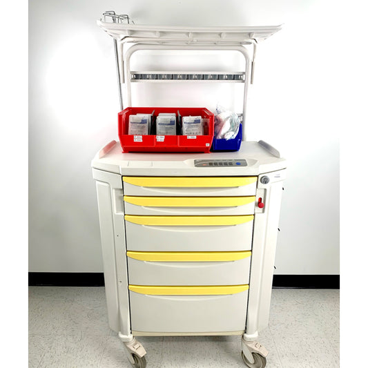 CRASH CART, METRO FLEXLINE, YELLOW DRAWERS