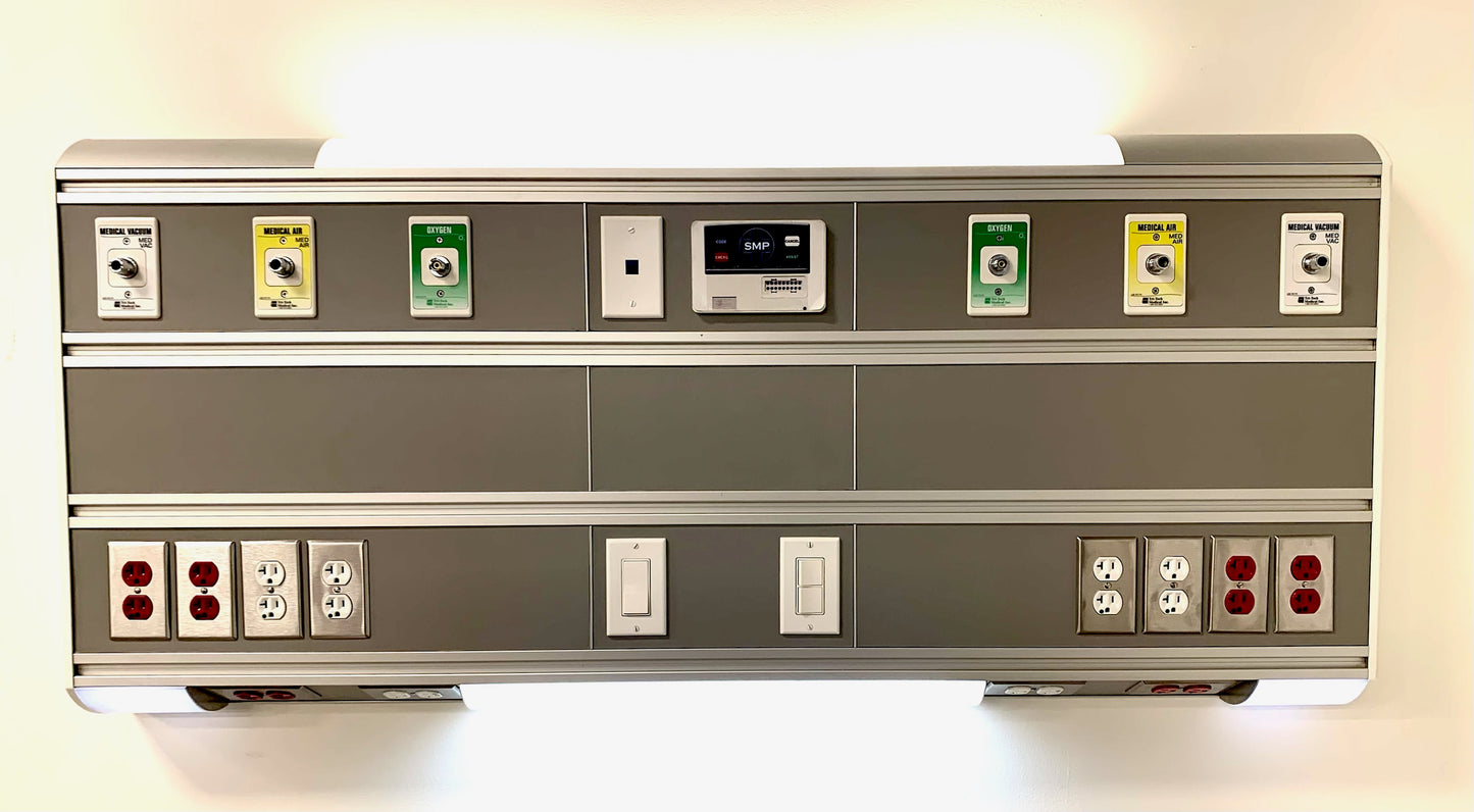 HOSPITAL HEADWALL, LIGHT TOP AND BOTTOM, 72”