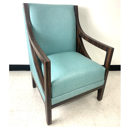 MONREALE LOUNGE CHAIR, GOLDEN EBONY FINISH/ TEAL