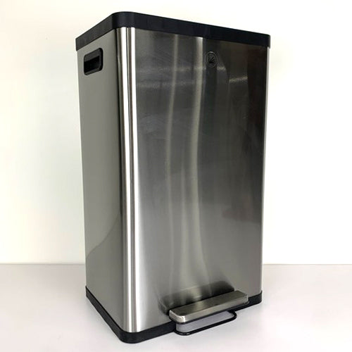 STAINLESS STEEL TRASH CAN, SQUARE, FLIP TOP
