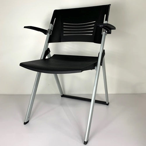 CHAIR, BLACK FOLDING W/ ARMS