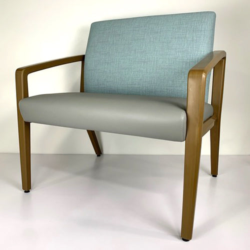 MODENA BARIATRIC CHAIR/ BENCH, TEAL/ GREY/ TEAK