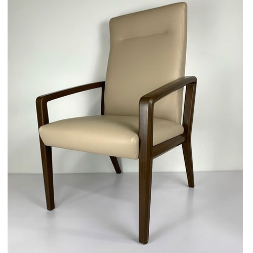 GUEST CHAIR, HI-BACK, BEIEGE/ WALNUT, MODENA