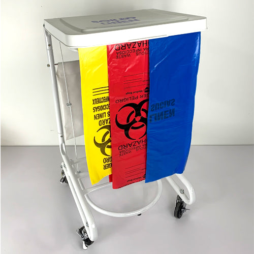 WASTE HAMPER, FLIP-TOP, WHITE, ROLLING