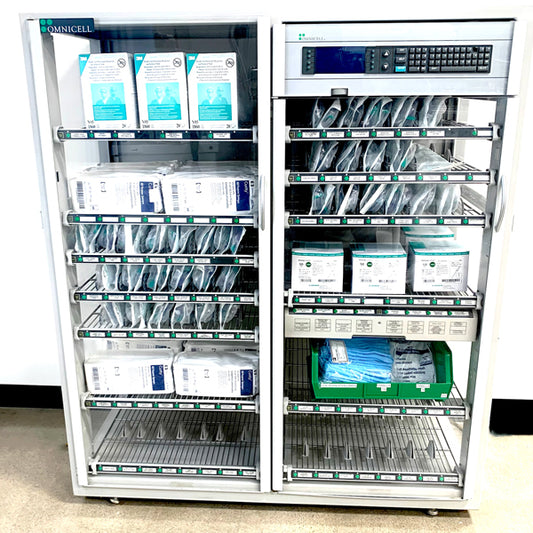 OMNICELL DISPENSING CABINET, 52”W, LOW- DRESSED