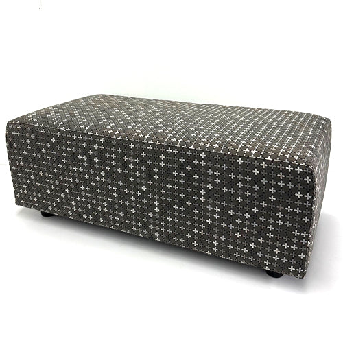 BENCH, Dark Grey, Fabric Circle Pattern