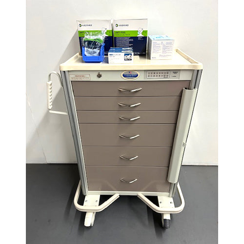 CRASH CART A-Armstrong with Brown Drawers