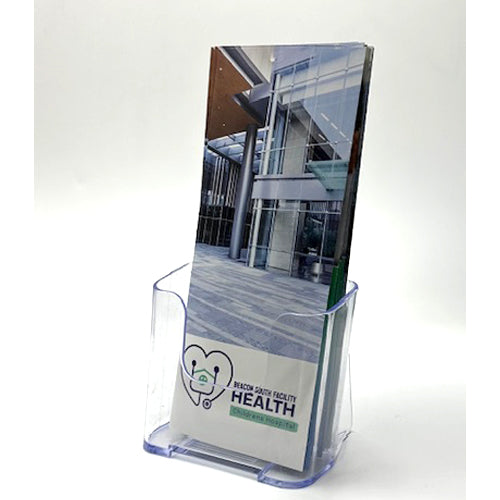 BROCHURE HOLDER - Table Top- dressed with 6 Cleared Brochures