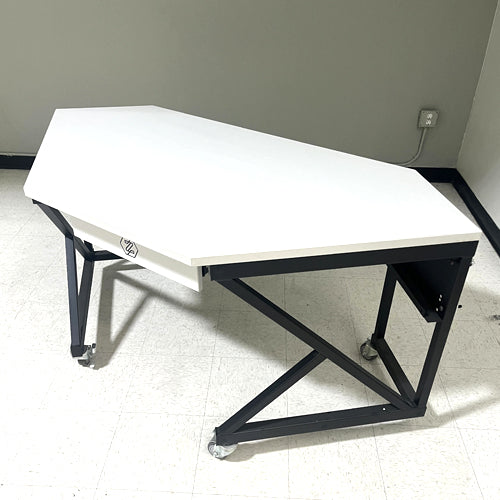 LAB TABLE CORNER, GREY ROLLING
