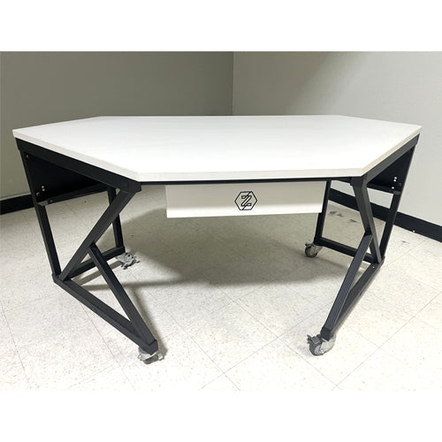 LAB TABLE CORNER, GREY ROLLING