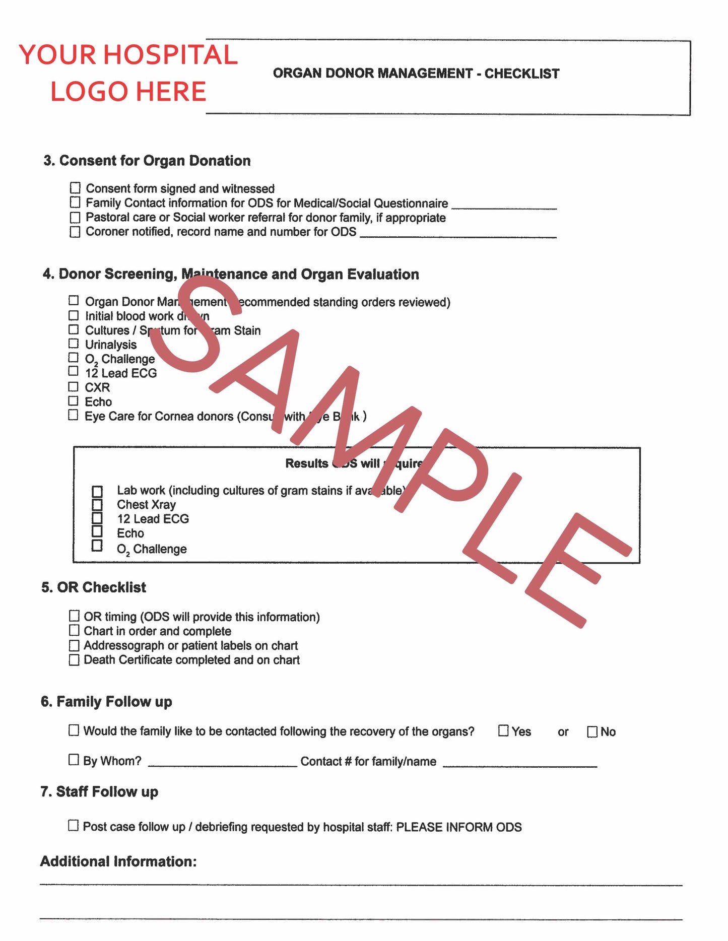 Organ Donor Form (4 pages)