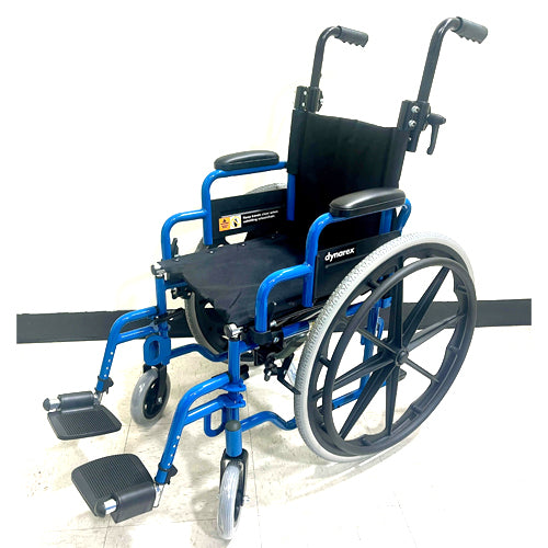 DYNAREX PEDIATRIC, WHEELCHAIR BLUE FRAME