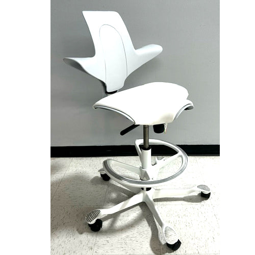 CAPISCO STOOL - White leather w/back