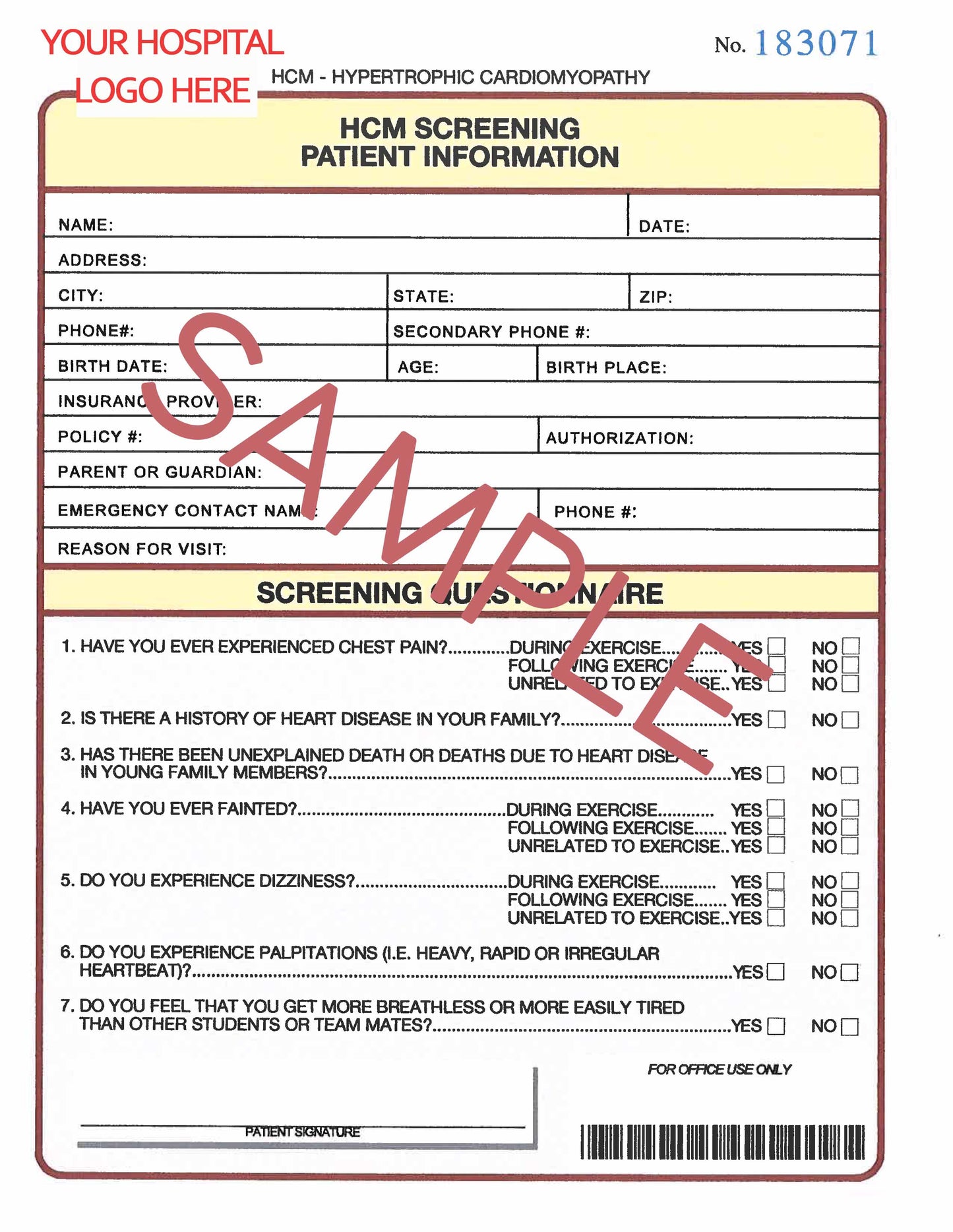 Labor and Delivery Admission Form (6 pages)