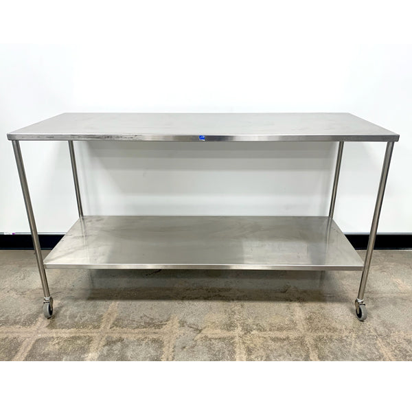 BLICKMAN BACK TABLE, STAINLESS STEEL, 5' – Heritage Props LA