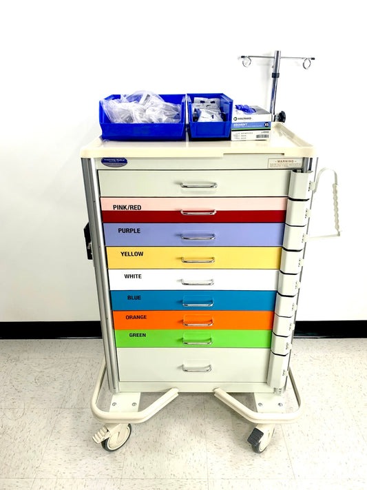 CRASH CART, A-ARMSTRONG, MULTI COLOR DRAWERS