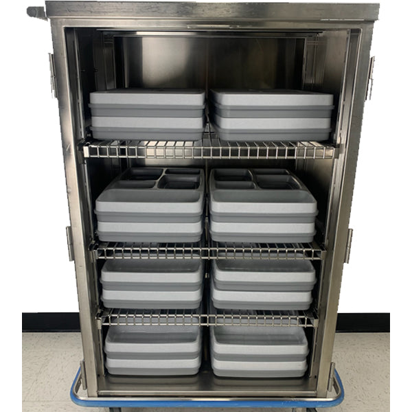 LOGIQUIP STAINLESS ENCLOSED FOOD CART- DRESSED