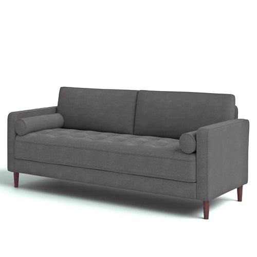 SQUARE ARM TUFFED SOFA, GREY, 75.6”
