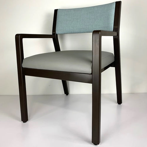 CATERINA GUEST CHAIR, ESPRESSO FINISH/ TEAL