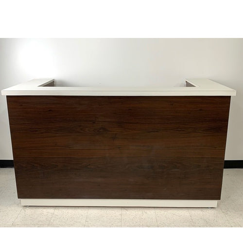 RECEPTION COUNTER, WALNUT W/ WHITE TOP, 6'