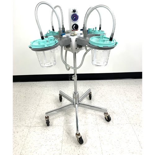 SURGICAL SUCTION STAND W/ CANNISTERS AND REGULATOR