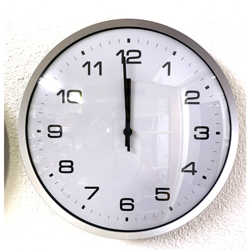 WALL CLOCK B, Wall Mount, Silver Frame