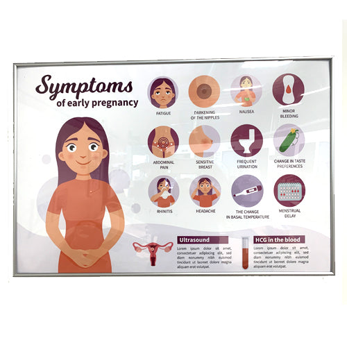 FRAMED POSTER SYMPTOMS OF PREGNANCY