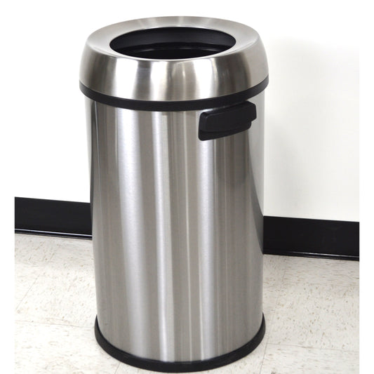 TRASH CAN, STAINLESS STEEL ROUND COMMERCIAL USE